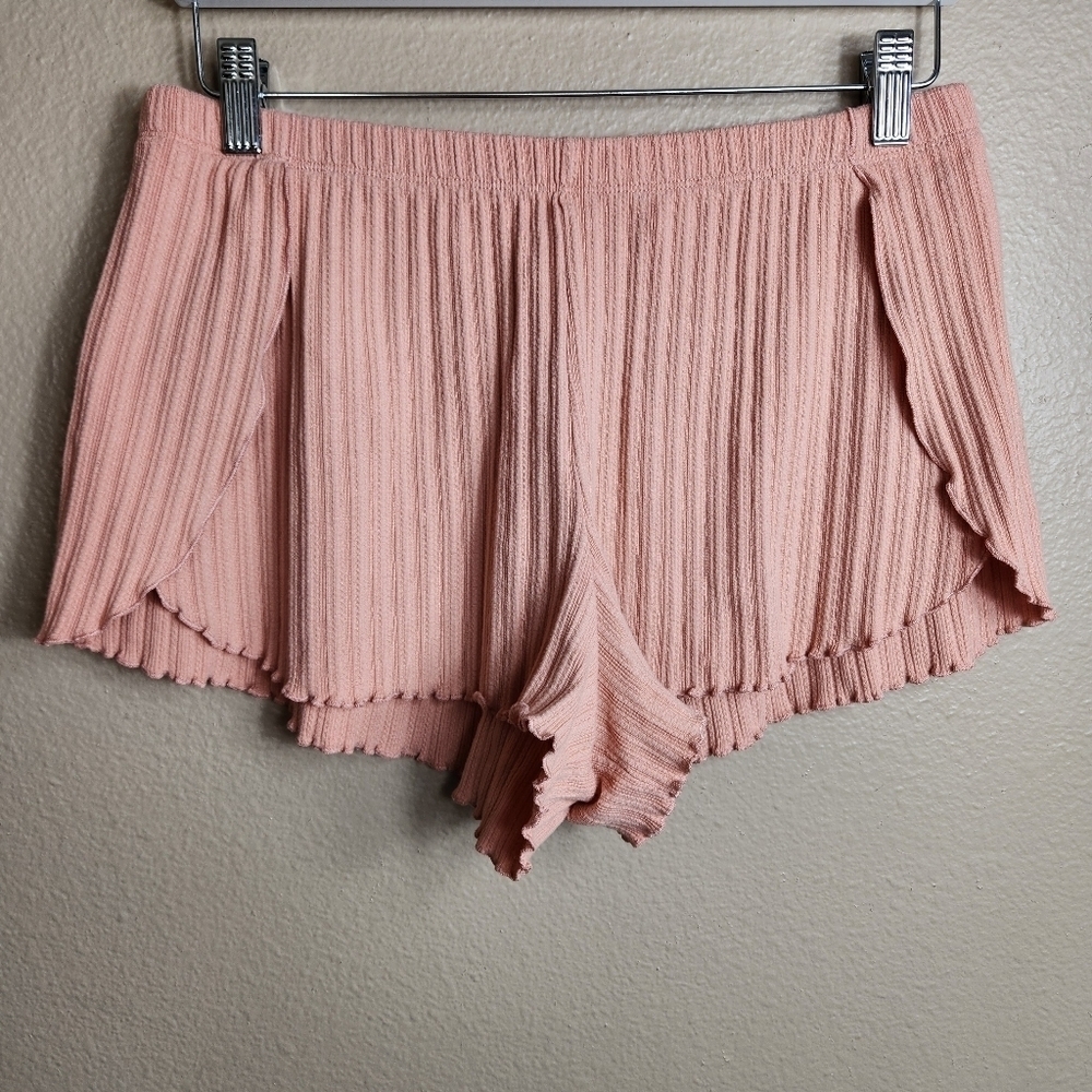 Madewell Womens |M| Light Pink/Antique Coral Ribbed Knit Pajama Shorts
